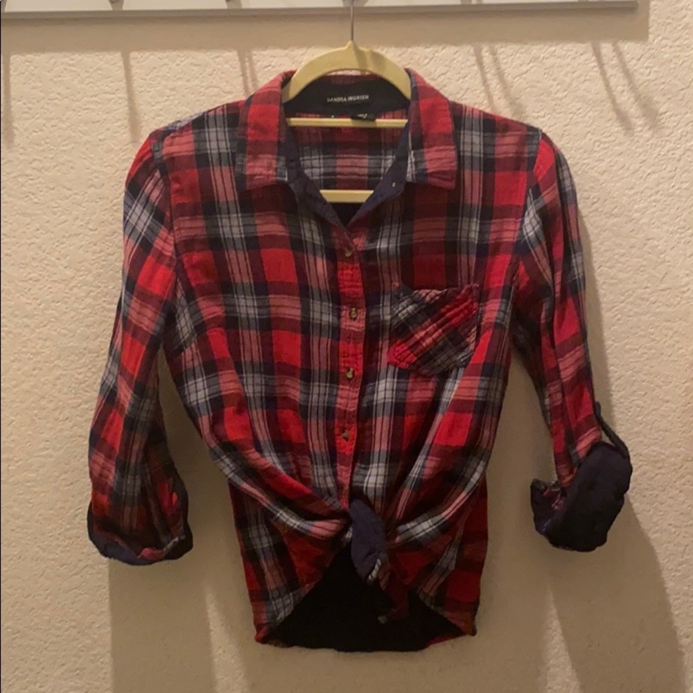 SANDRA INGRISH Plaid button down